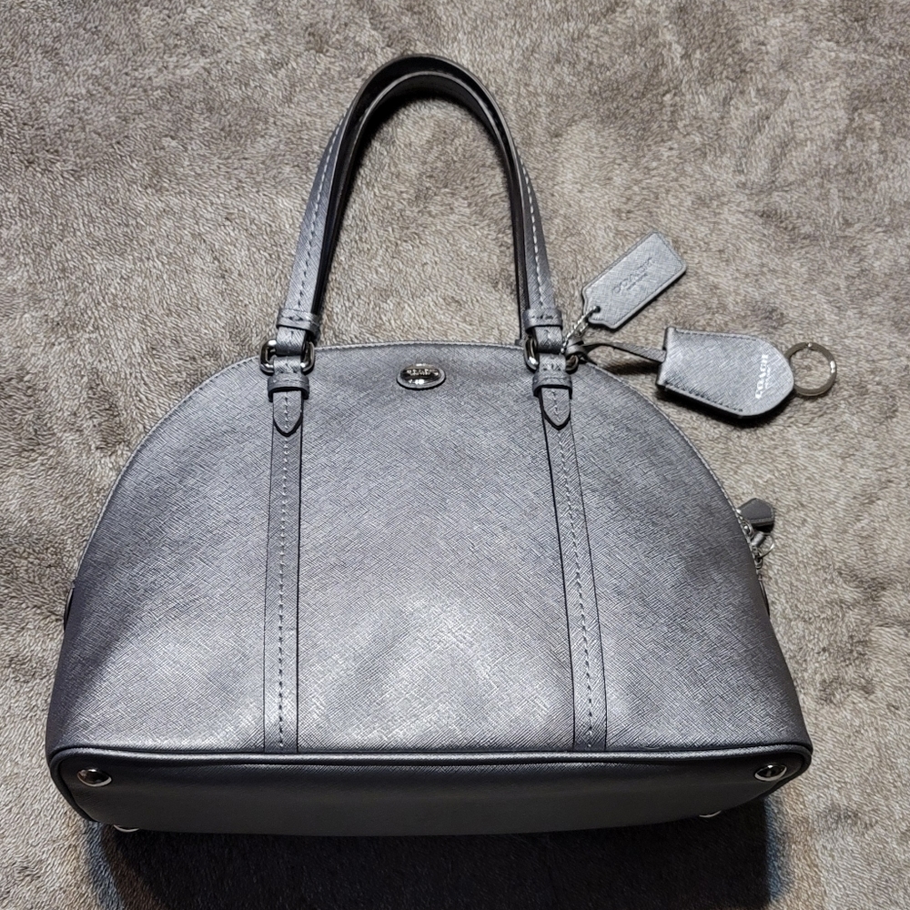 COACH SATCHEL PLATINUM/SILVER